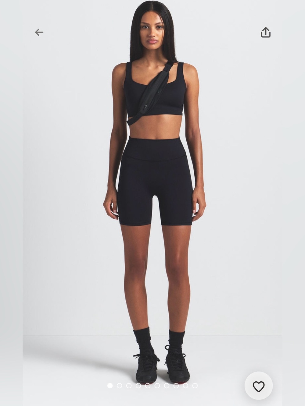 NWT Nike SKIMS Matte 5 inch Biker Shorts; Size Large; Obsidian